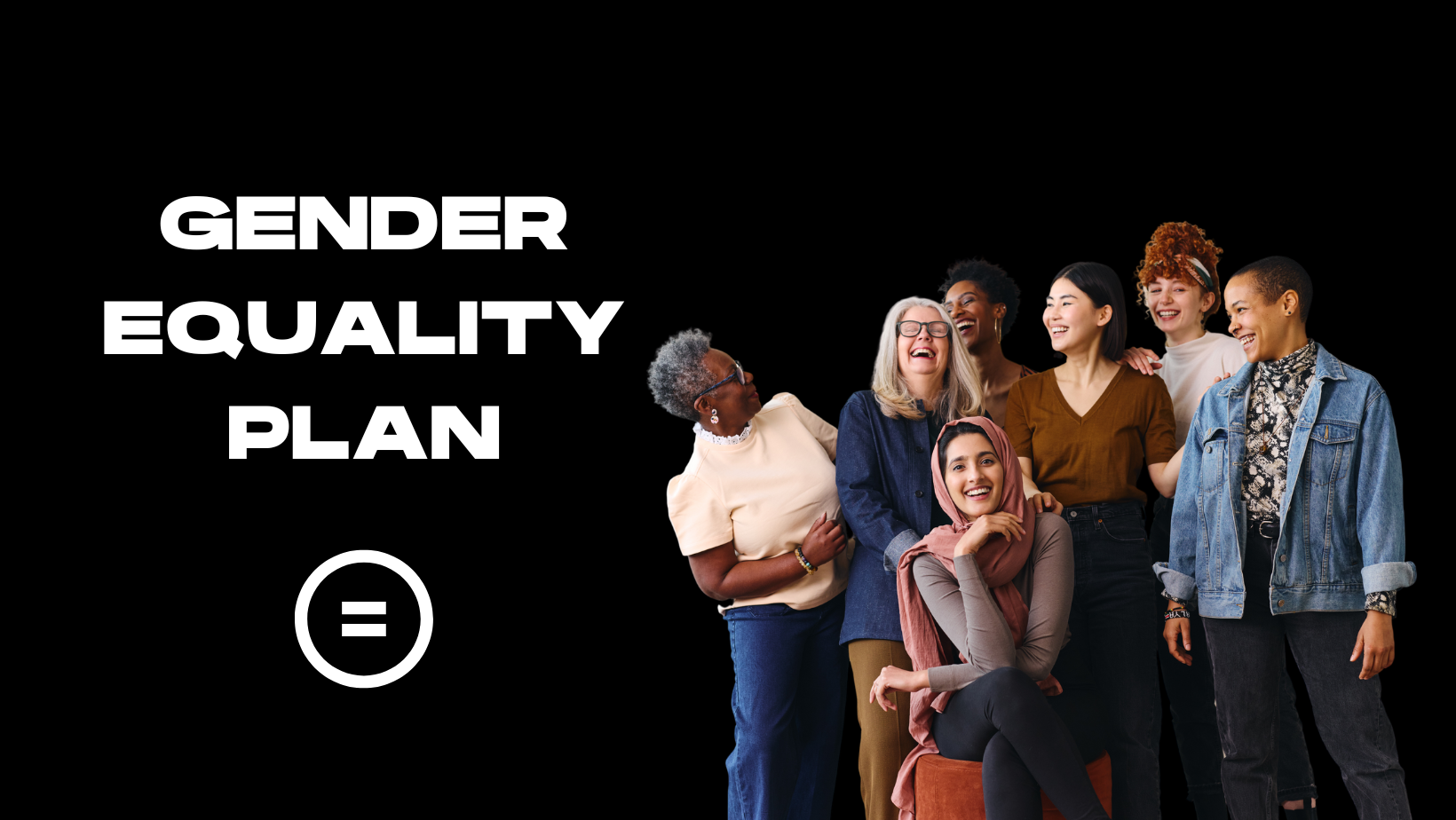 Group of women on a black background