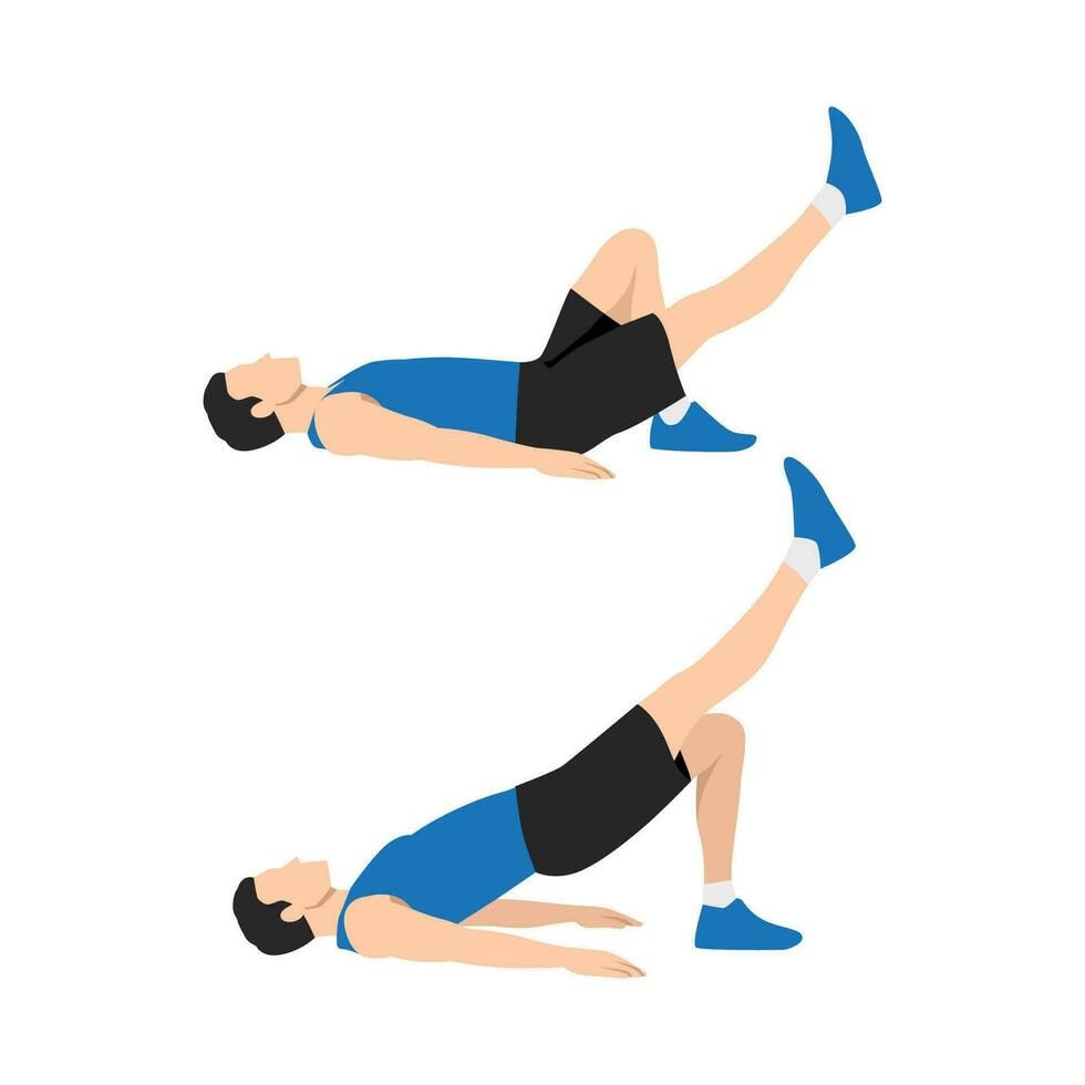 Single-Leg Glute Bridges Illustration